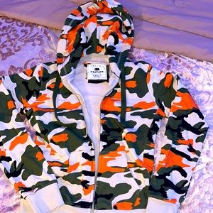 Army print sweater jacket